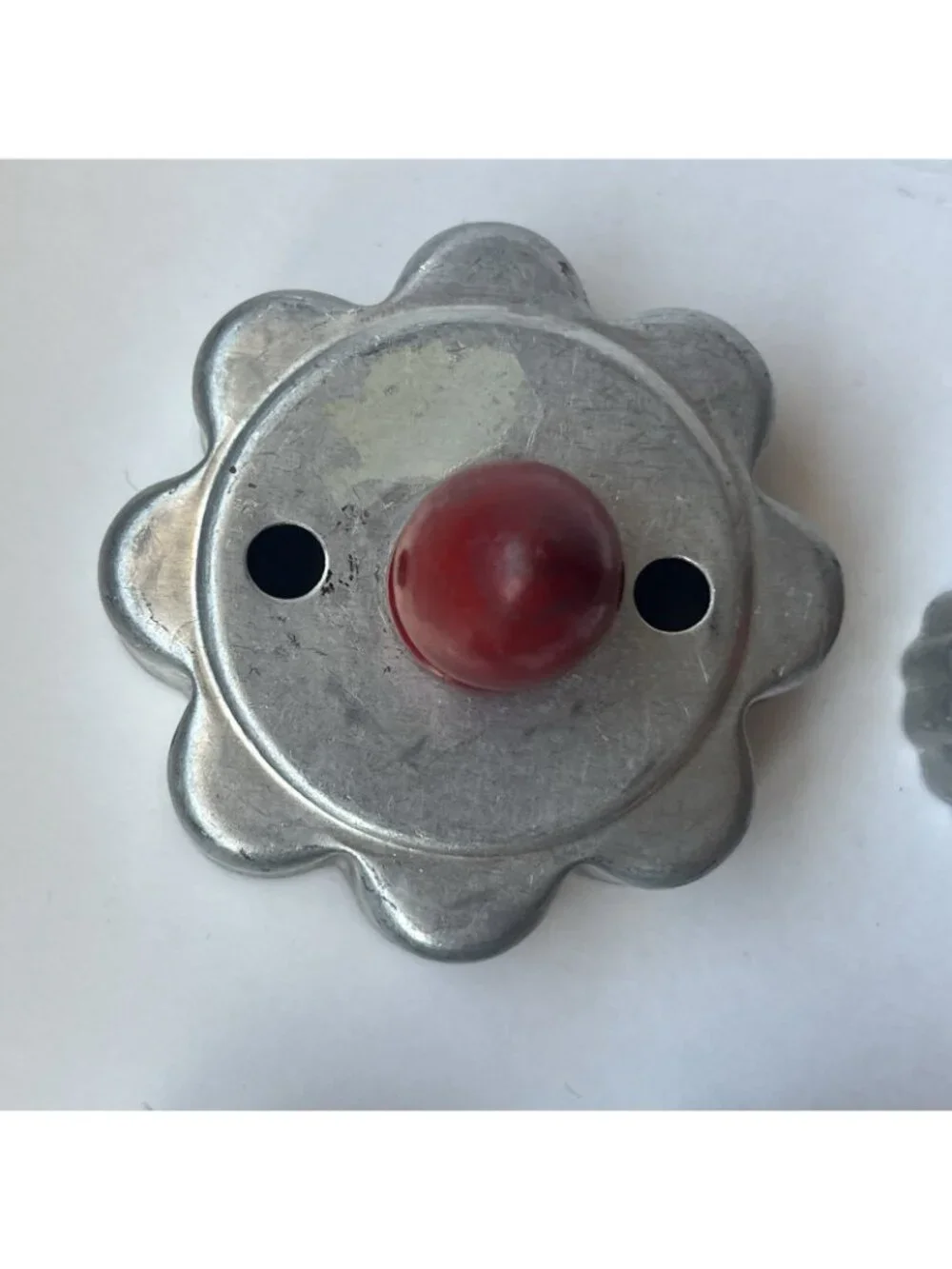 Vintage 12 Aluminum Cookie Cutters Red Handle Knobs Baking Retro Kitchen Decor